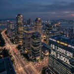 코스피 7000선 한국 경제 서울 여의도 금융가 야경