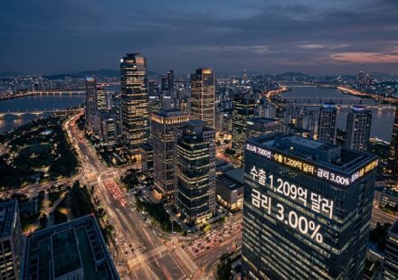 코스피 7000선 한국 경제 서울 여의도 금융가 야경