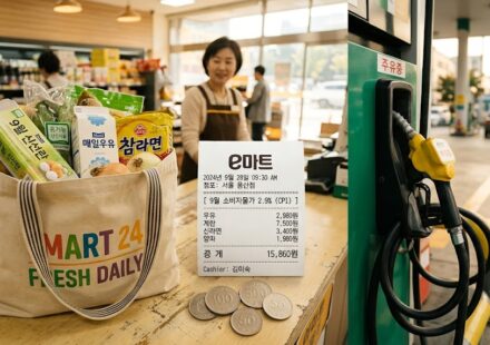 9월 소비자물가 2.9% 장바구니 물가와 기름값 마트 계산대 풍경