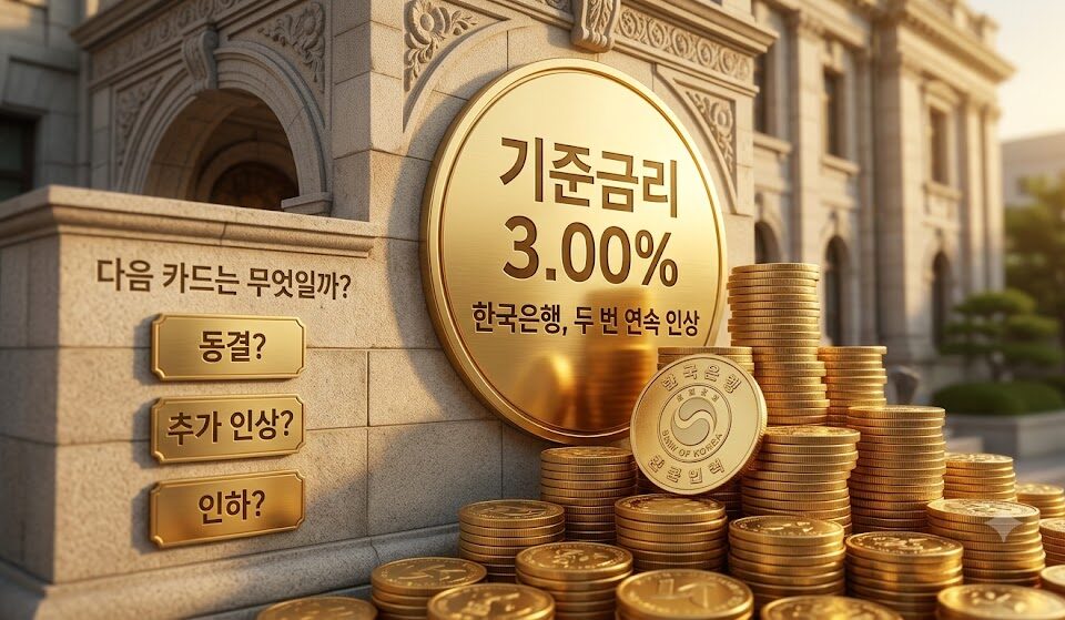 기준금리 3.00% 한국은행 금통위 금리 인상