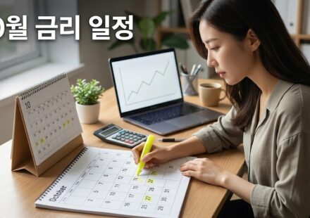 10월 경제 일정을 캘린더에 표시하는 모습