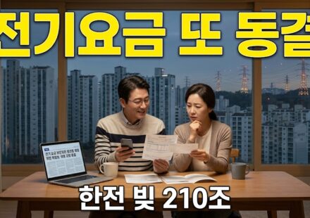 4분기 전기요금 동결 고지서 이미지